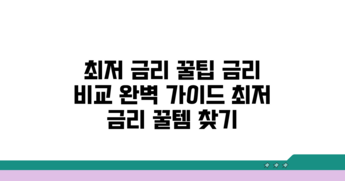 최저 금리 상품 비교 및 선택법