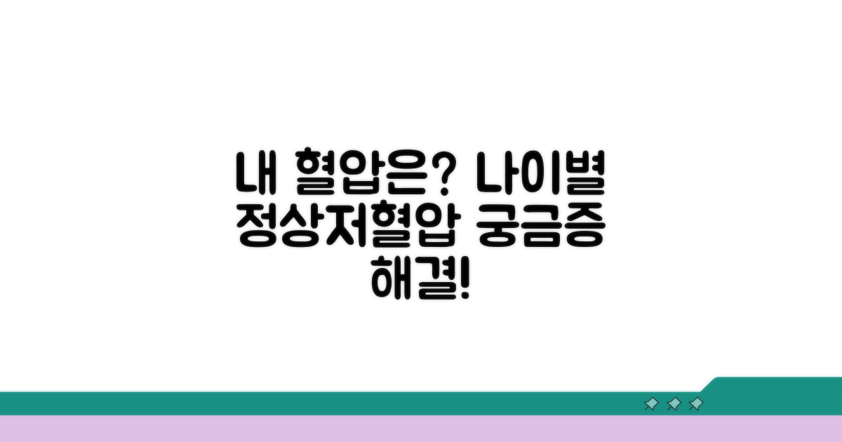연령별 정상 혈압과 저혈압 비교