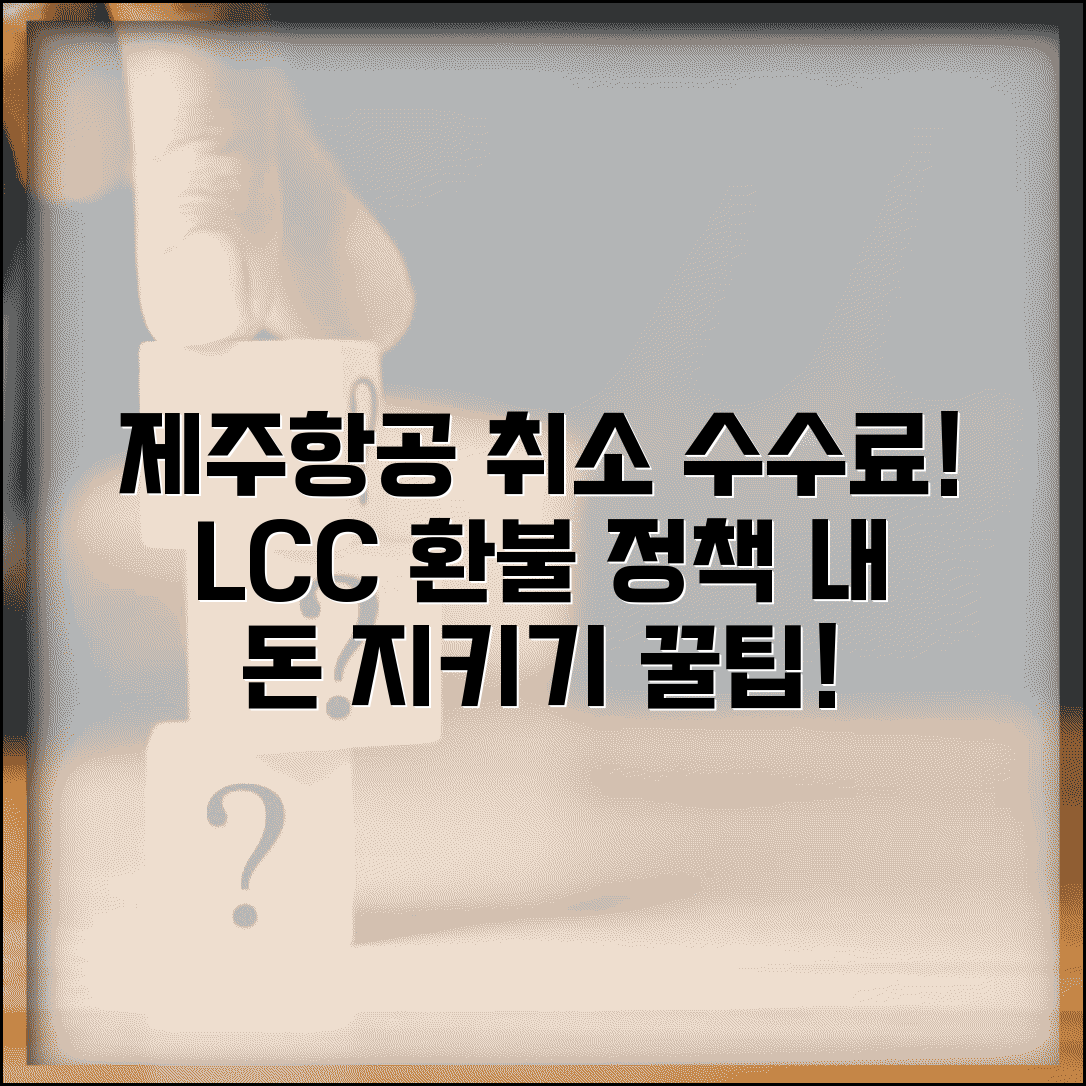 제주항공 취소 수수료 LCC 정책 | 저비용항공사 항공편 취소시 부과되는 수수료와 환불액