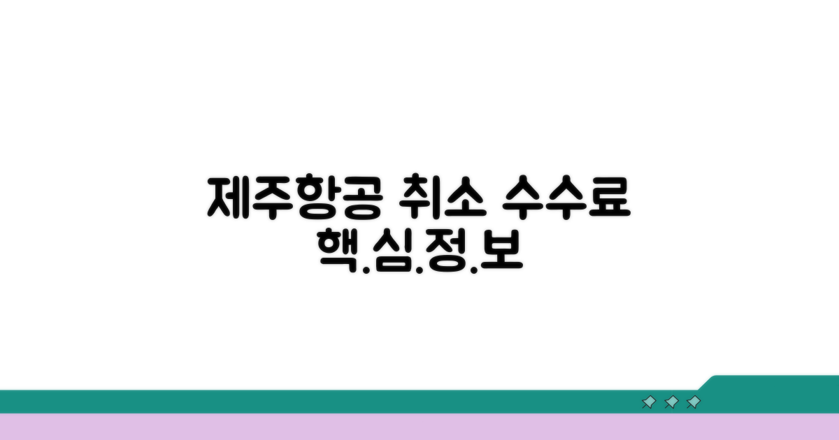 제주항공 취소 수수료 필수 정보
