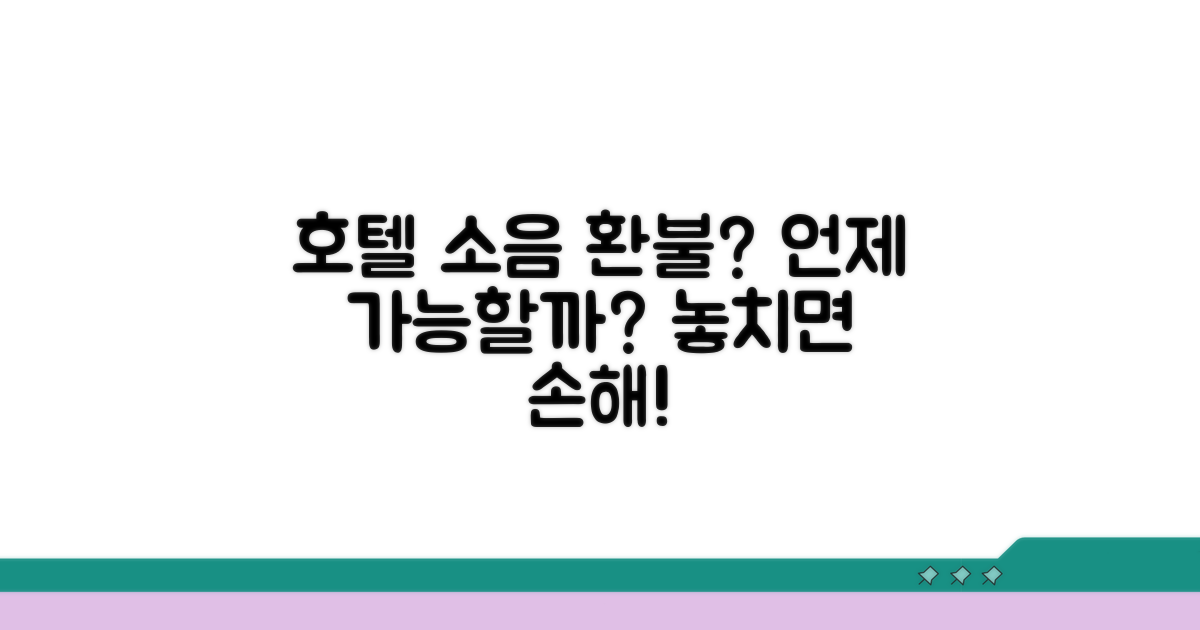 호텔 소음 환불, 언제 가능할까?