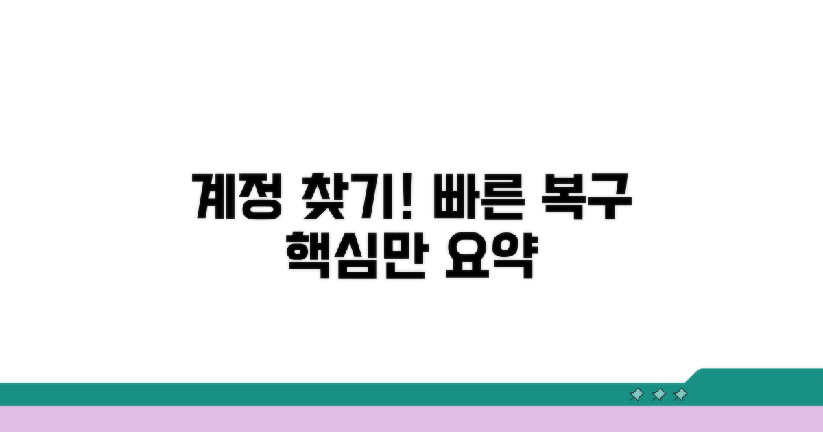 계정 분실 시, 복구 절차 핵심 정리