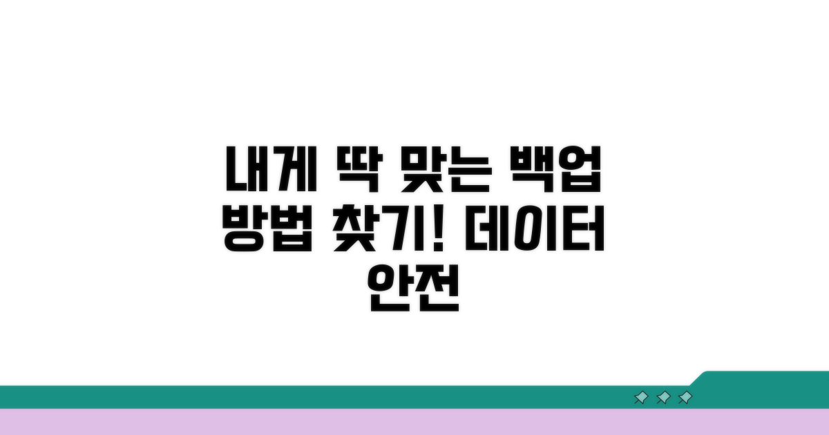 나에게 꼭 맞는 백업 방법 찾기