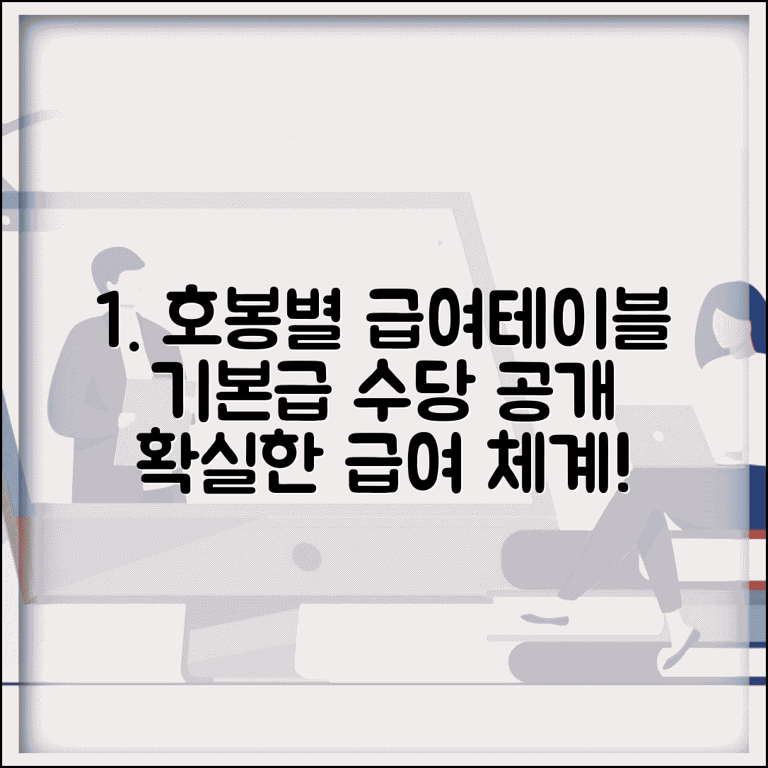 호봉제 급여테이블 구조 | 호봉별 기본급과 각종 수당 포함 급여 체계