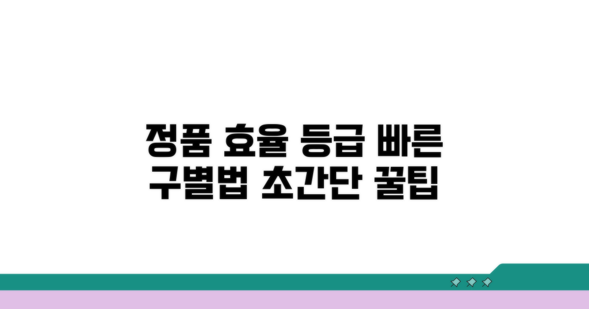정품 효율 등급, 쉽고 빠르게 구별법