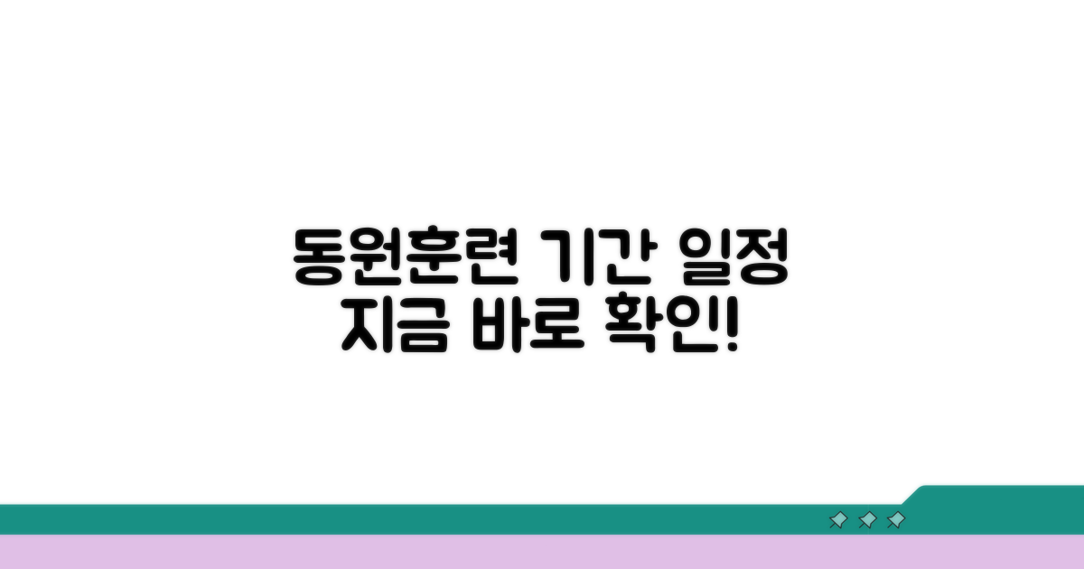 동원훈련 기간과 일정 확인