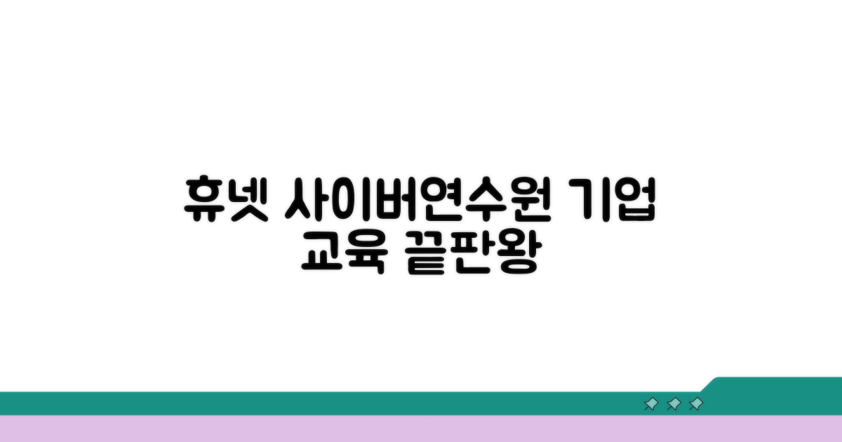 휴넷 사이버연수원 기업 교육 특징