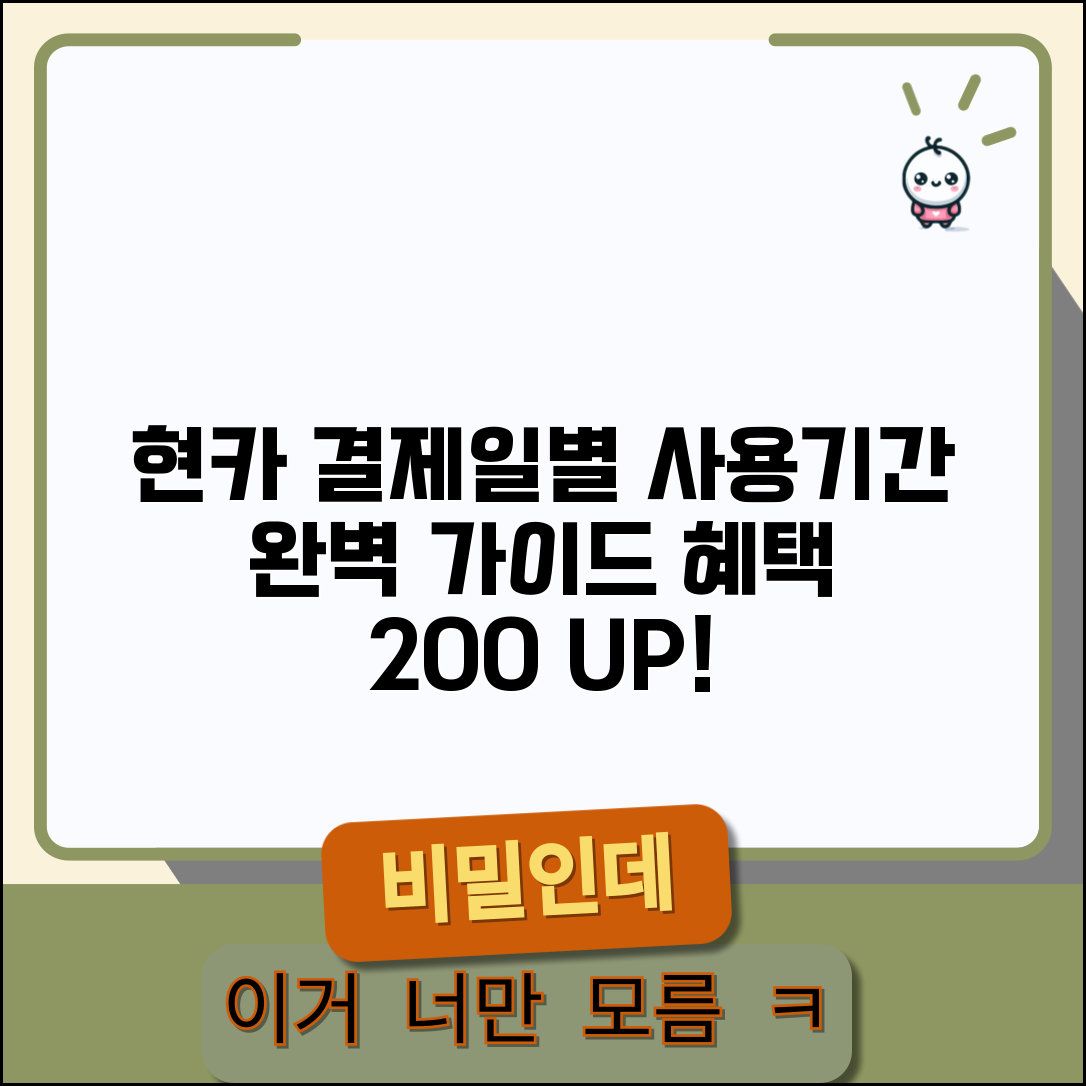 현대카드 결제일별 사용기간 가이드 | 현대카드 혜택 최대화 이용 방법