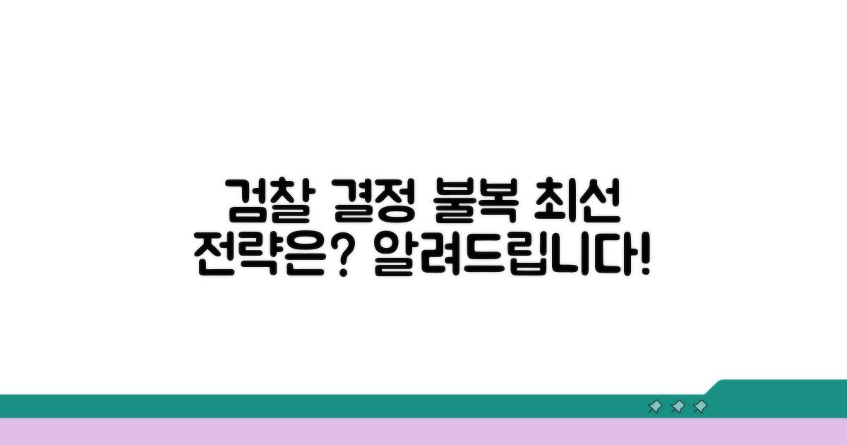 검찰 결정 불복, 최선의 대응 전략