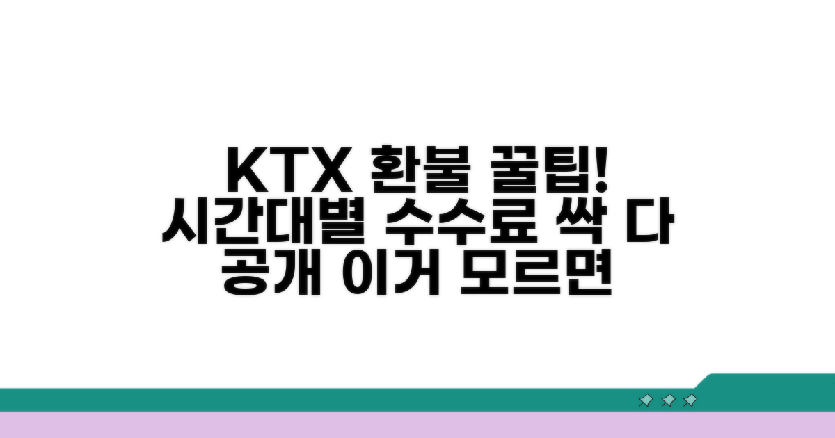 KTX 취소 수수료, 시간대별 요금 분석