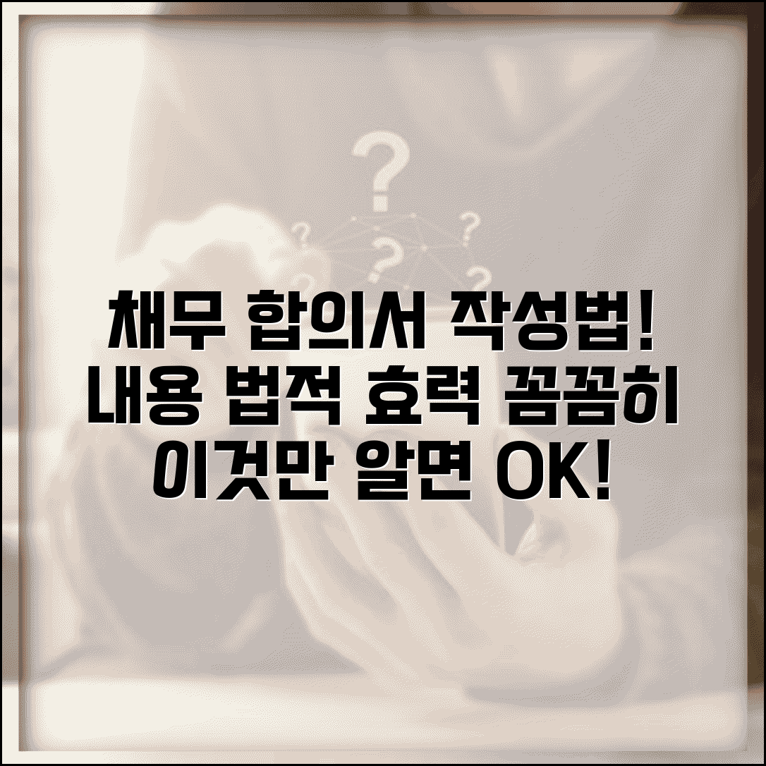 채무조정합의서 작성법 합의서 내용과 법적 효력