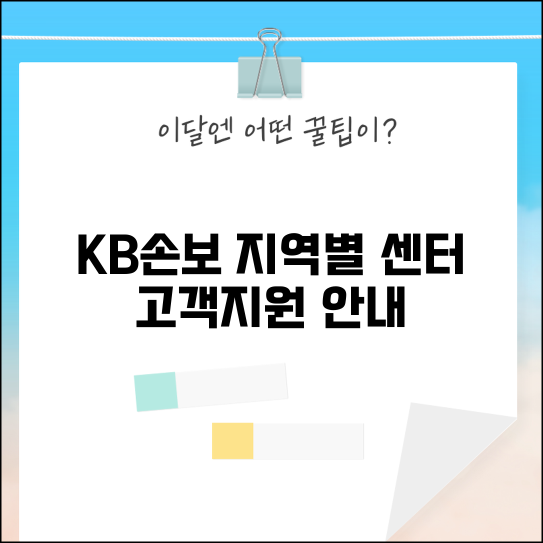 KB손해보험 지점별 센터 고객지원 지역 안내