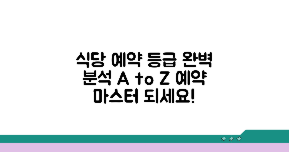 식당 예약 등급 시스템 완벽 분석