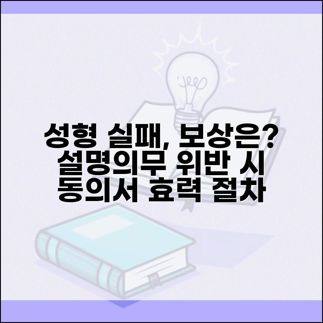 성형수술 실패 손해배상 | 설명의무 위반 시 동의서 효력 범위와 보상 절차