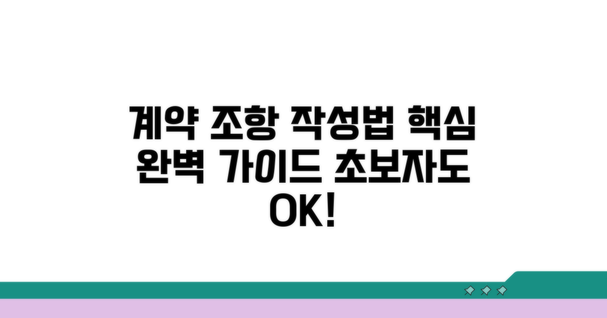 각 조항별 작성법 상세 가이드