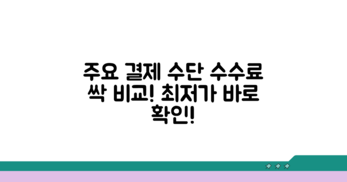 주요 결제 수단별 수수료 비교