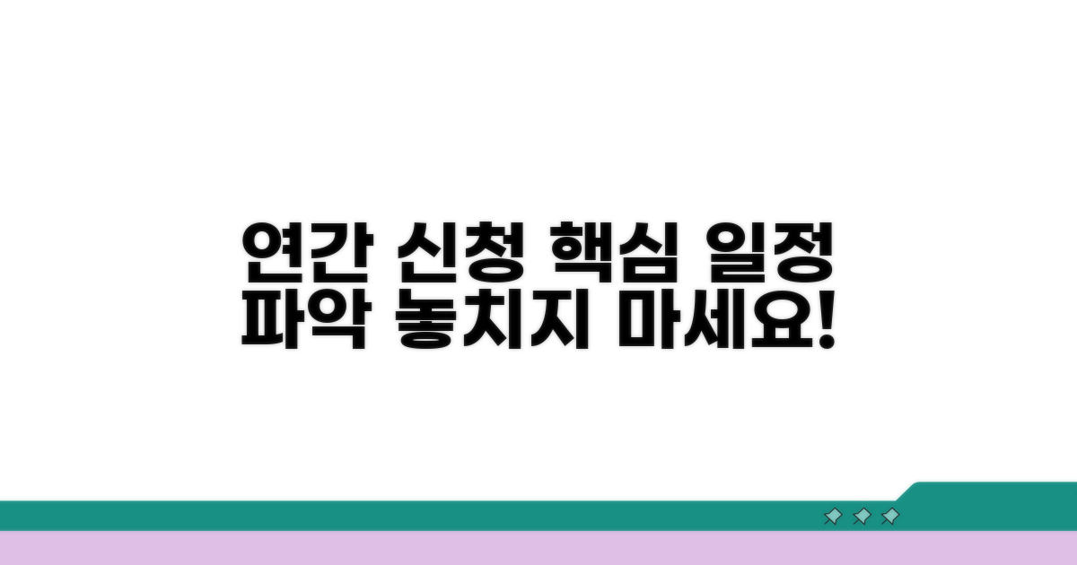 연간 신청 일정 핵심 파악