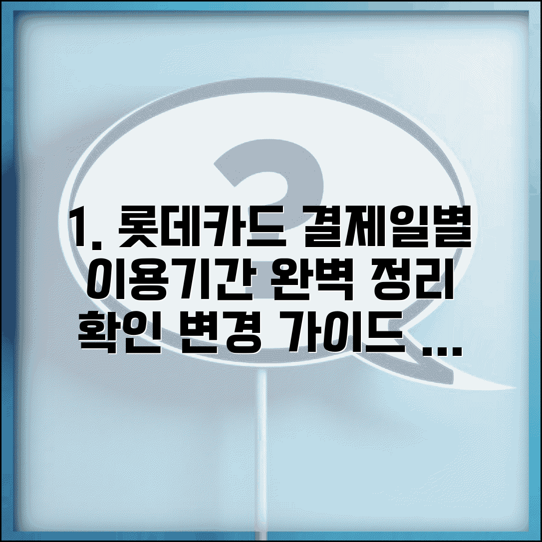 롯데카드 결제일별 사용기간 정리 | 이용기간 확인 및 변경 절차 완벽 가이드