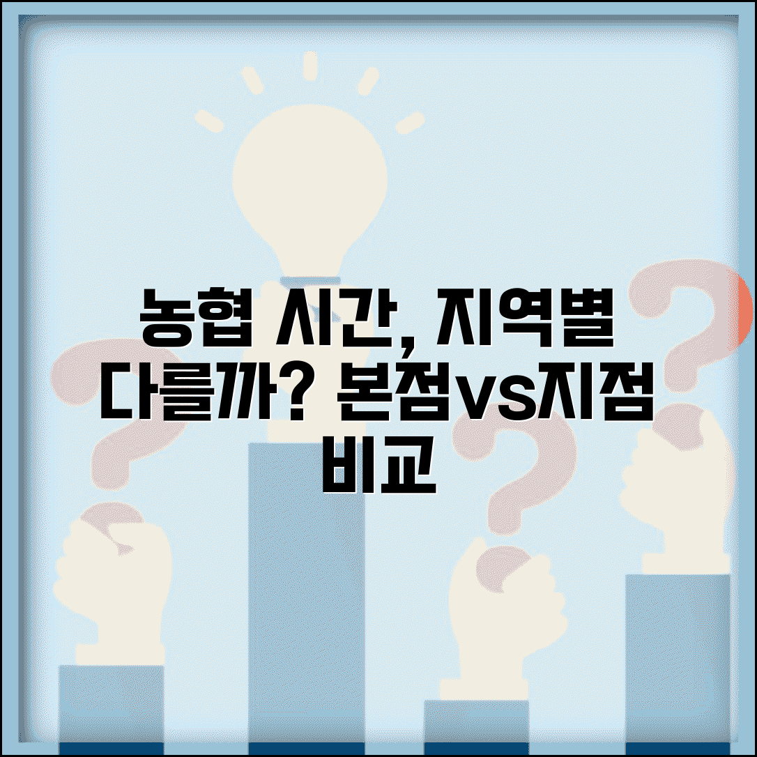 농협 근무시간 지역별 차이 | 본점과 지점 영업시간 비교 및 주요 업무 안내