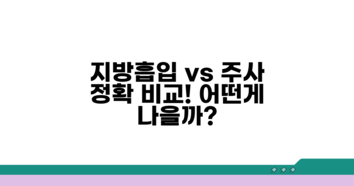 지방 흡입 vs 주사, 핵심 차이 비교