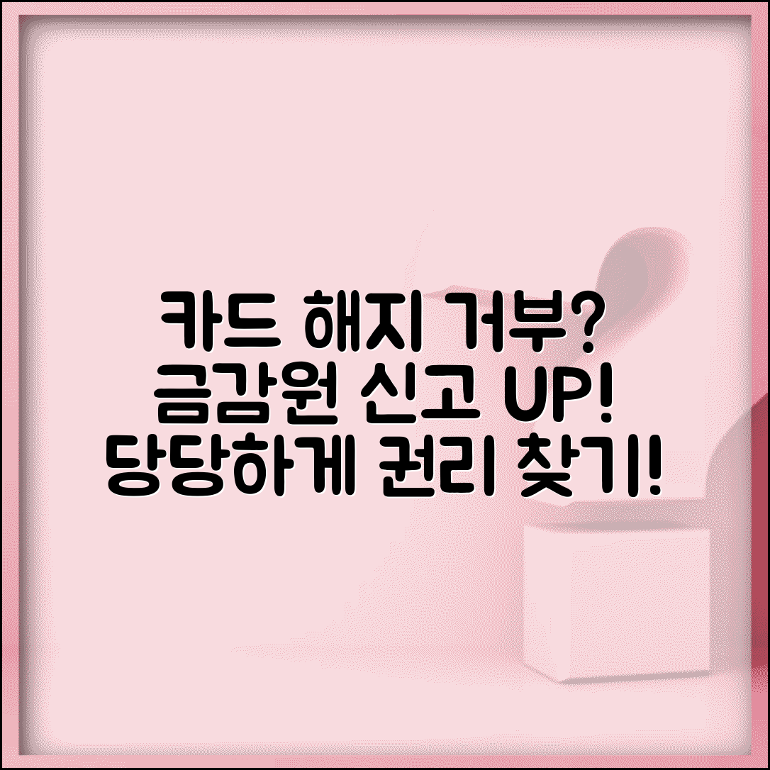 해지 거부 카드사 신고 | 카드 해약 거절 시 금감원 신고 방법