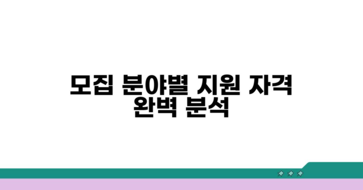 모집 분야별 지원 자격 상세 분석