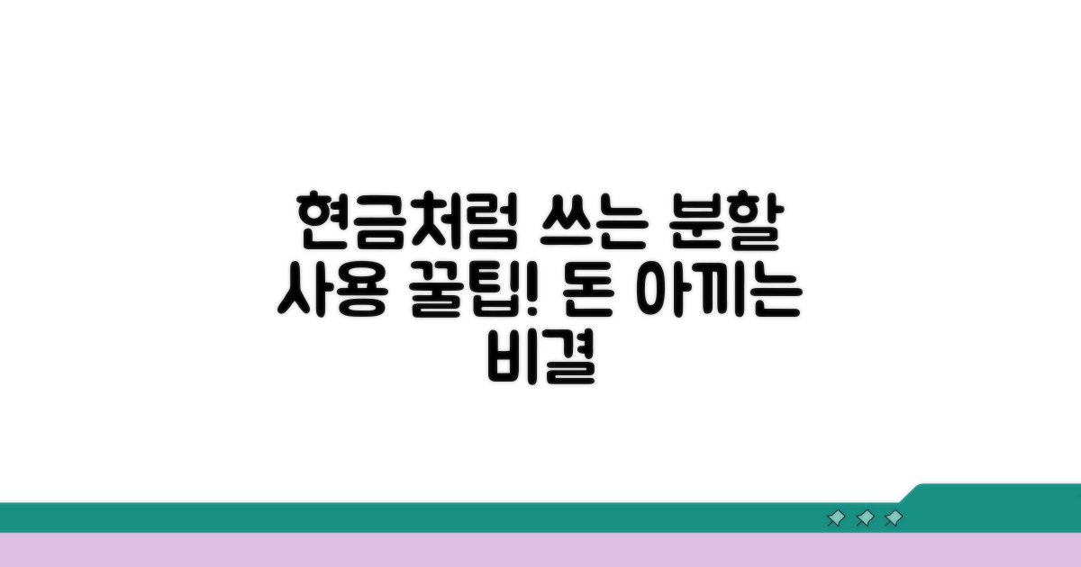 현금처럼 쓰는 분할 사용 노하우