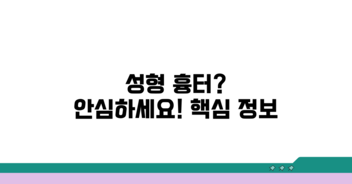 성형 흉터, 생길까? 핵심 정보