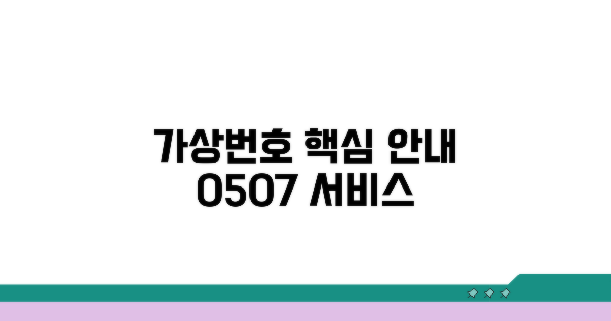 0507 가상번호 서비스 핵심 안내