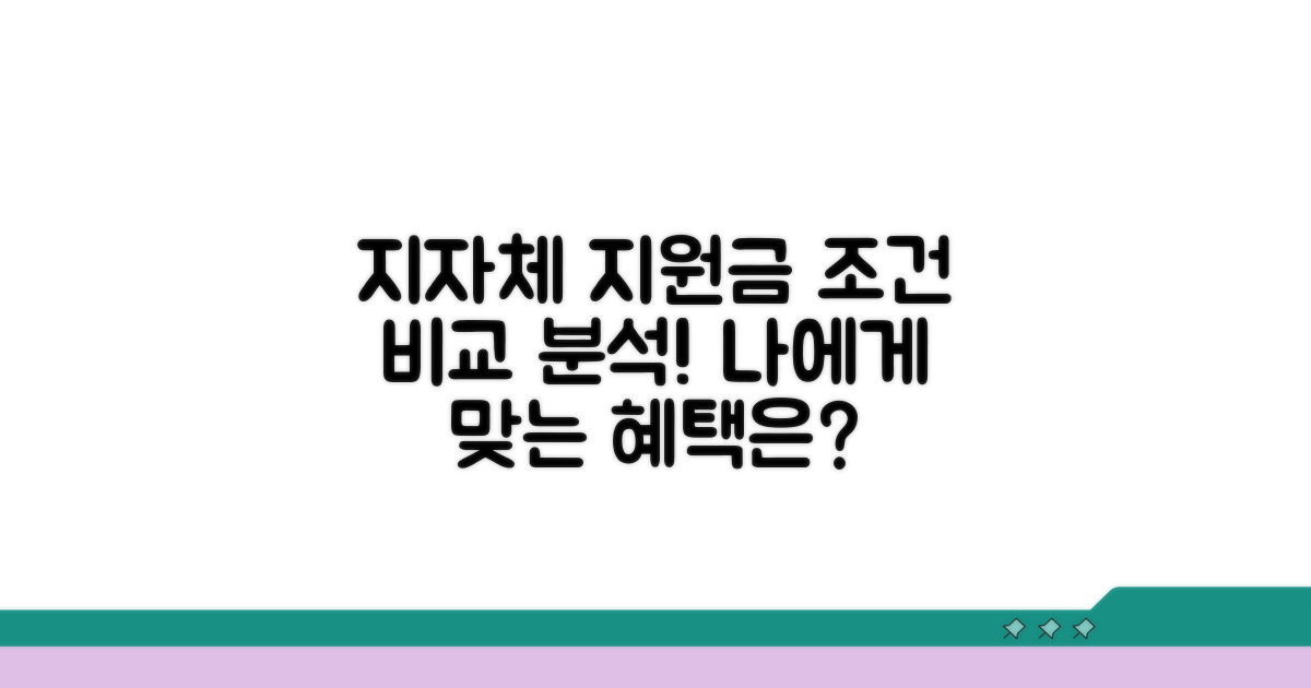 지자체별 지원금 조건 비교 분석
