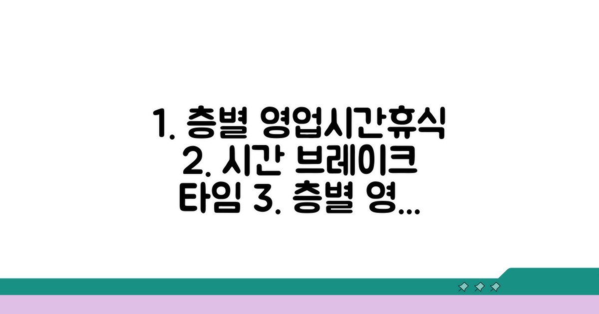 층별 영업시간과 브레이크 타임