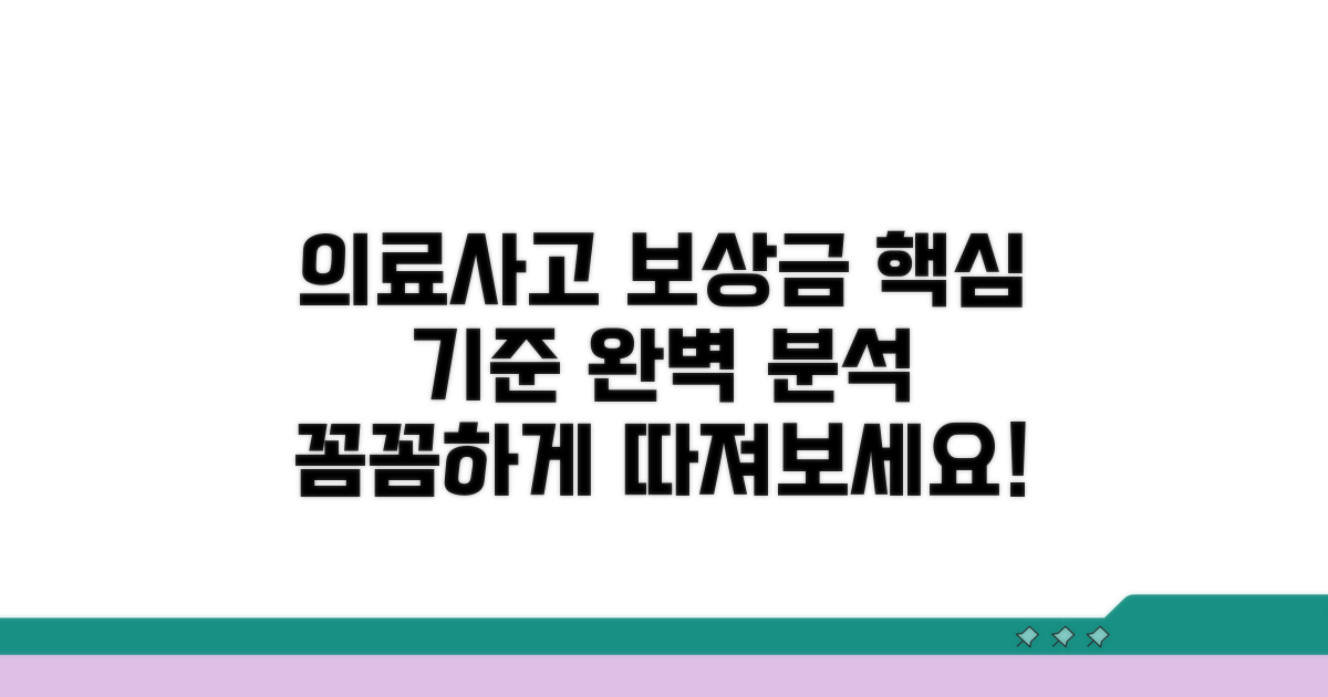 의료사고 보상금 산정 핵심 기준