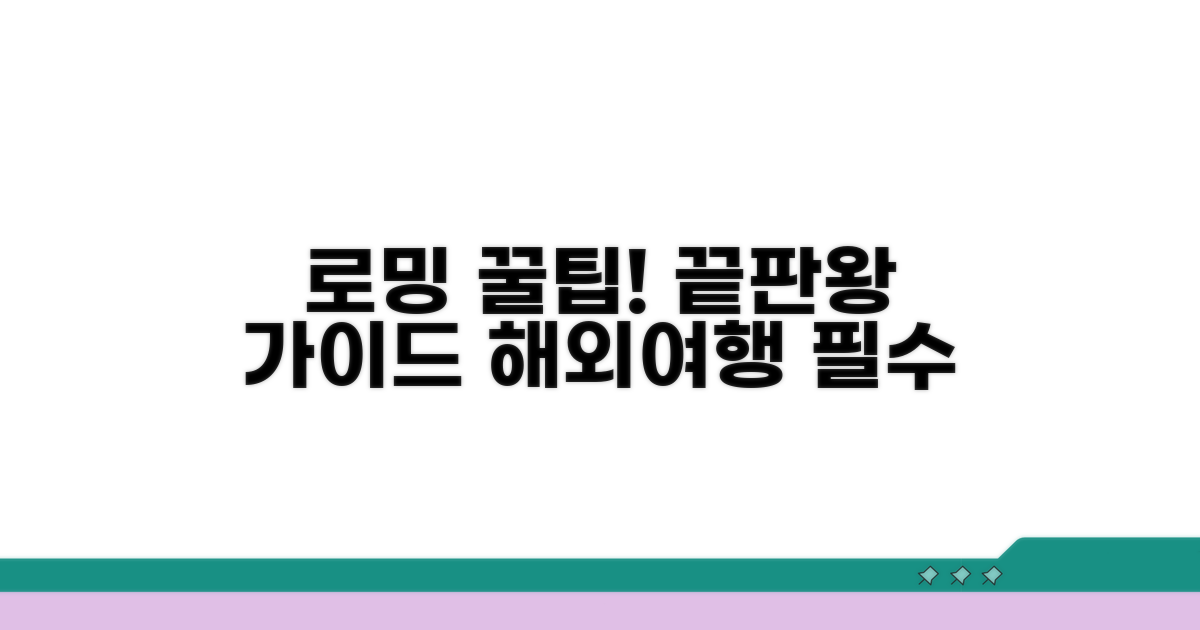 로밍 이용 방법, 이것만 알면 끝