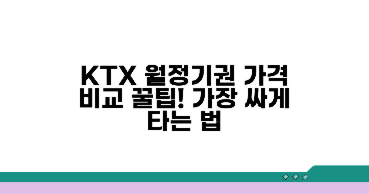 KTX 월정기권 요금 비교 분석