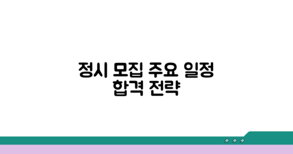 정시 모집: 주요 일정 및 전형