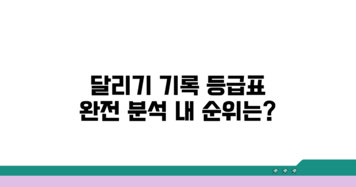 달리기 기록 등급표 완벽 분석