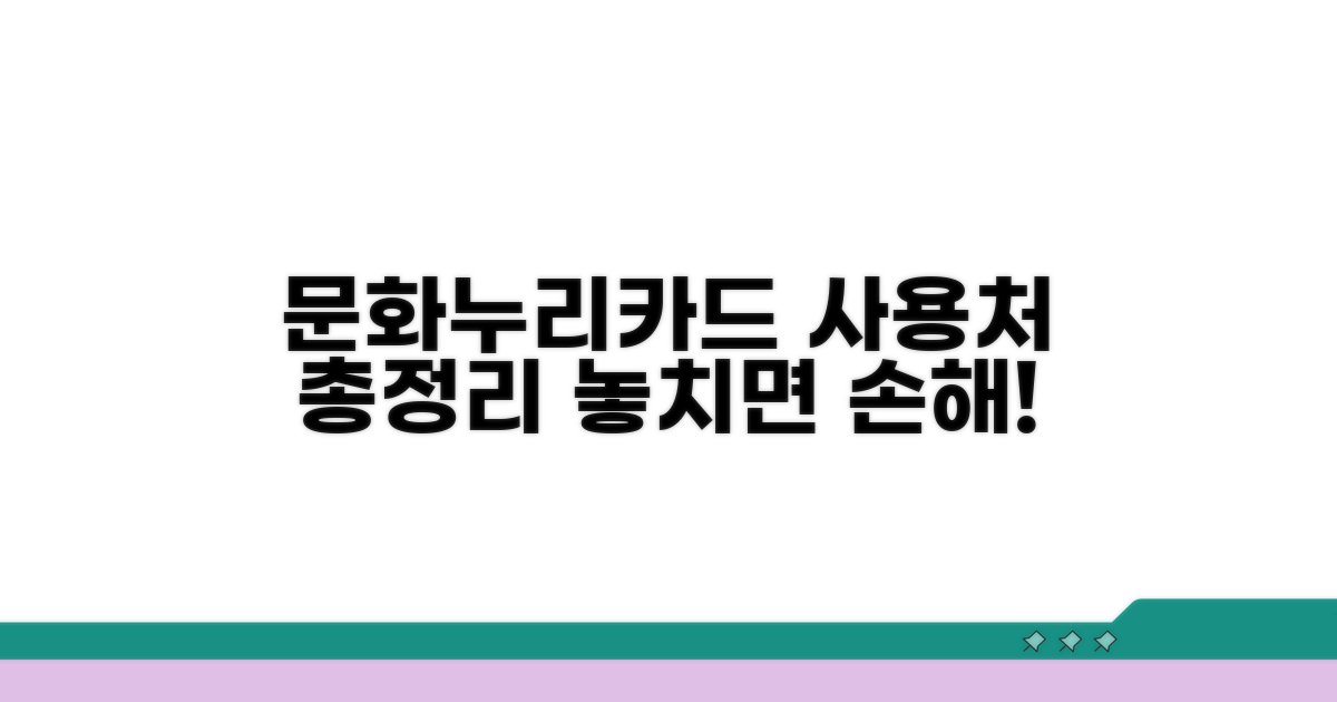 문화누리카드 사용처 총정리