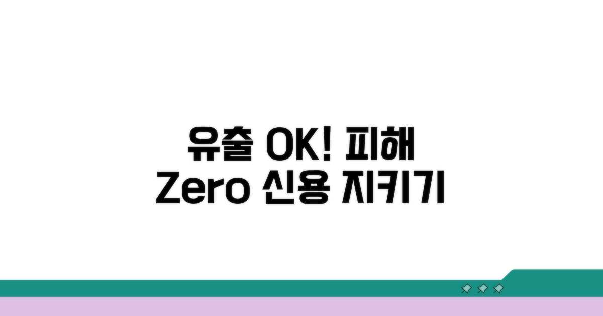 신용 정보 유출 시 피해 최소화 전략