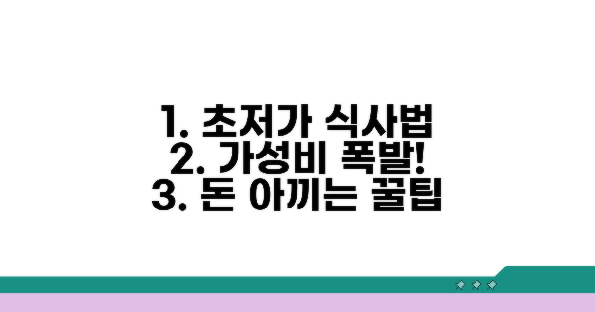 가격 부담 없이 즐기는 식사법