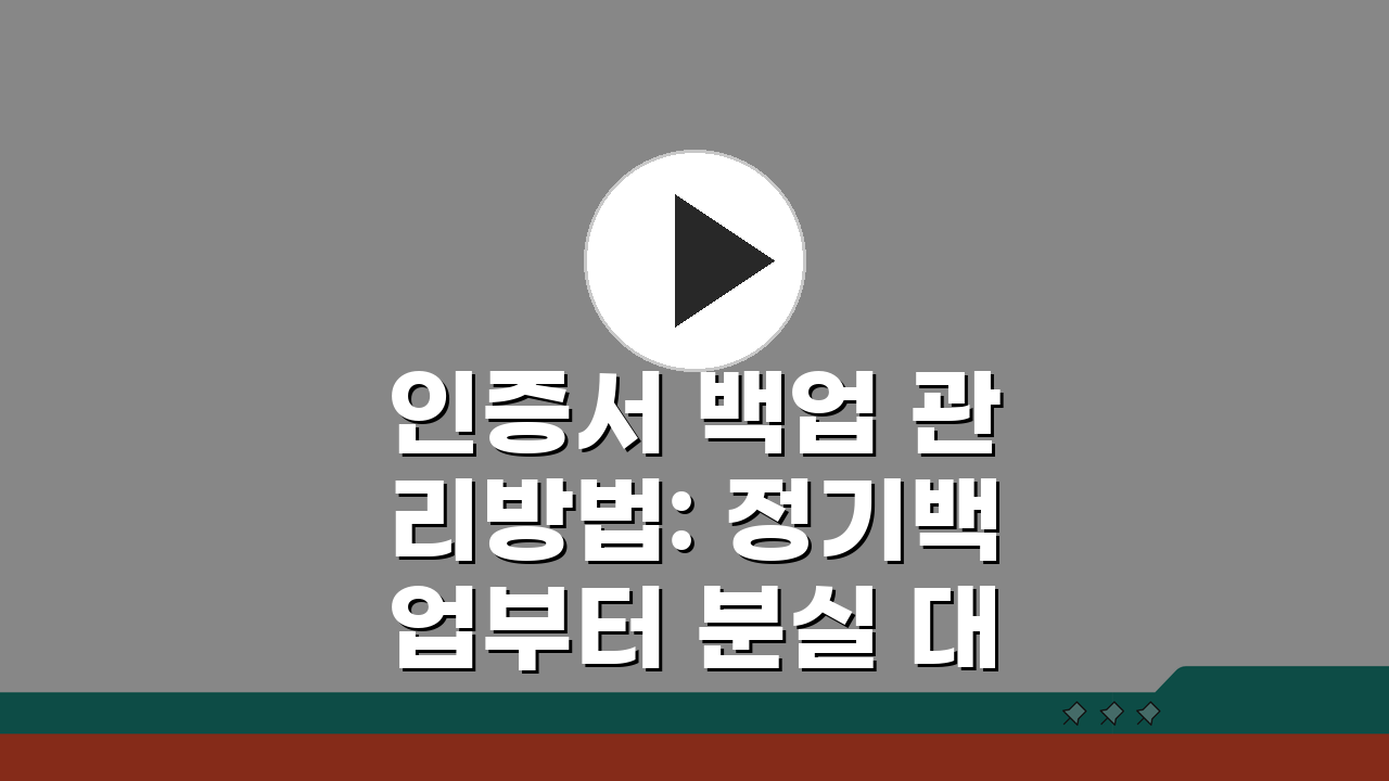 인증서 백업 관리방법: 정기백업부터 분실 대처까지 5단계 완벽 가이드