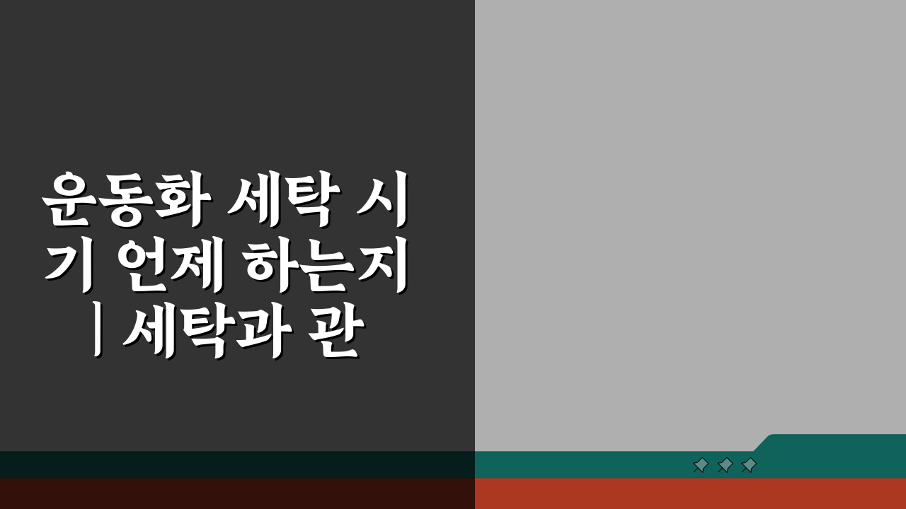 운동화 세탁 시기 언제 하는지 | 세탁과 관리 적정 주기 5가지 팁